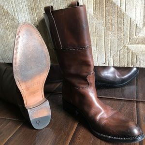 Sartore Burgundy Brown Leather Riding Boot